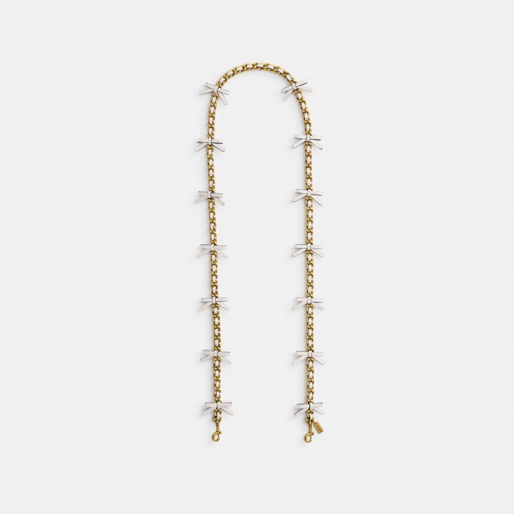 Coach Leather Chain Strap With Bows